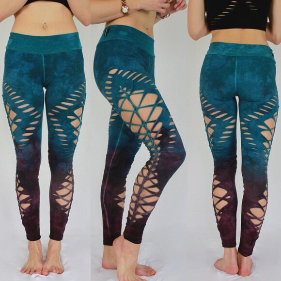 Ahzalhea Pants - Ahzalhea Tie Dye Braided Yoga Leggings Womens Large